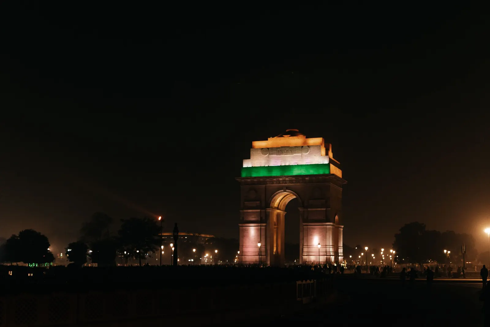 India Gate in New Delhi at night