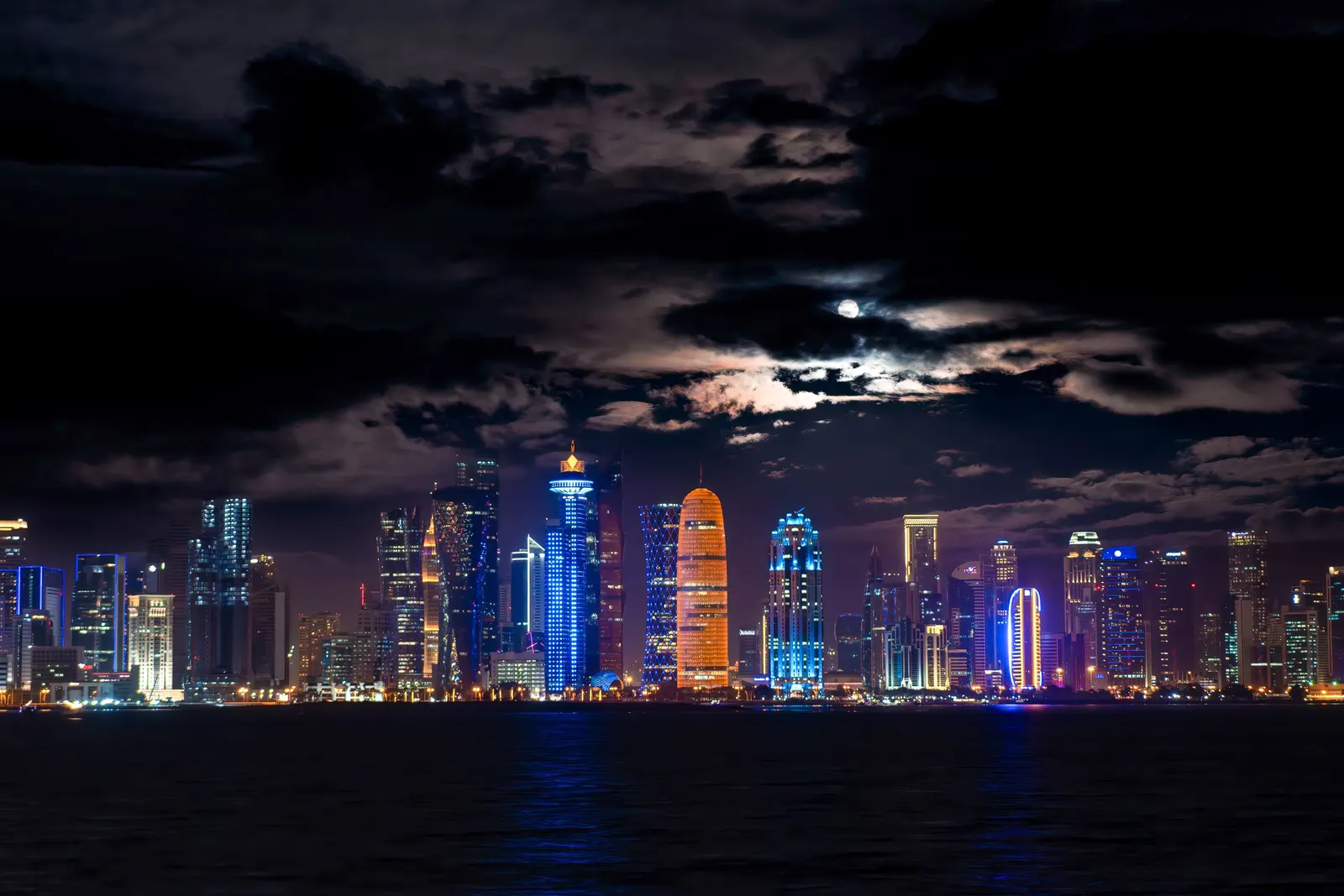 Doha under a full moon